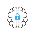 Brain unlocking icon Brain unlocking icon