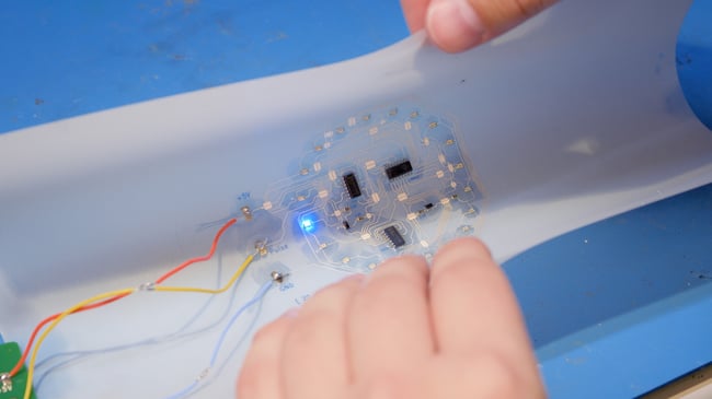Flexible PCB lit up